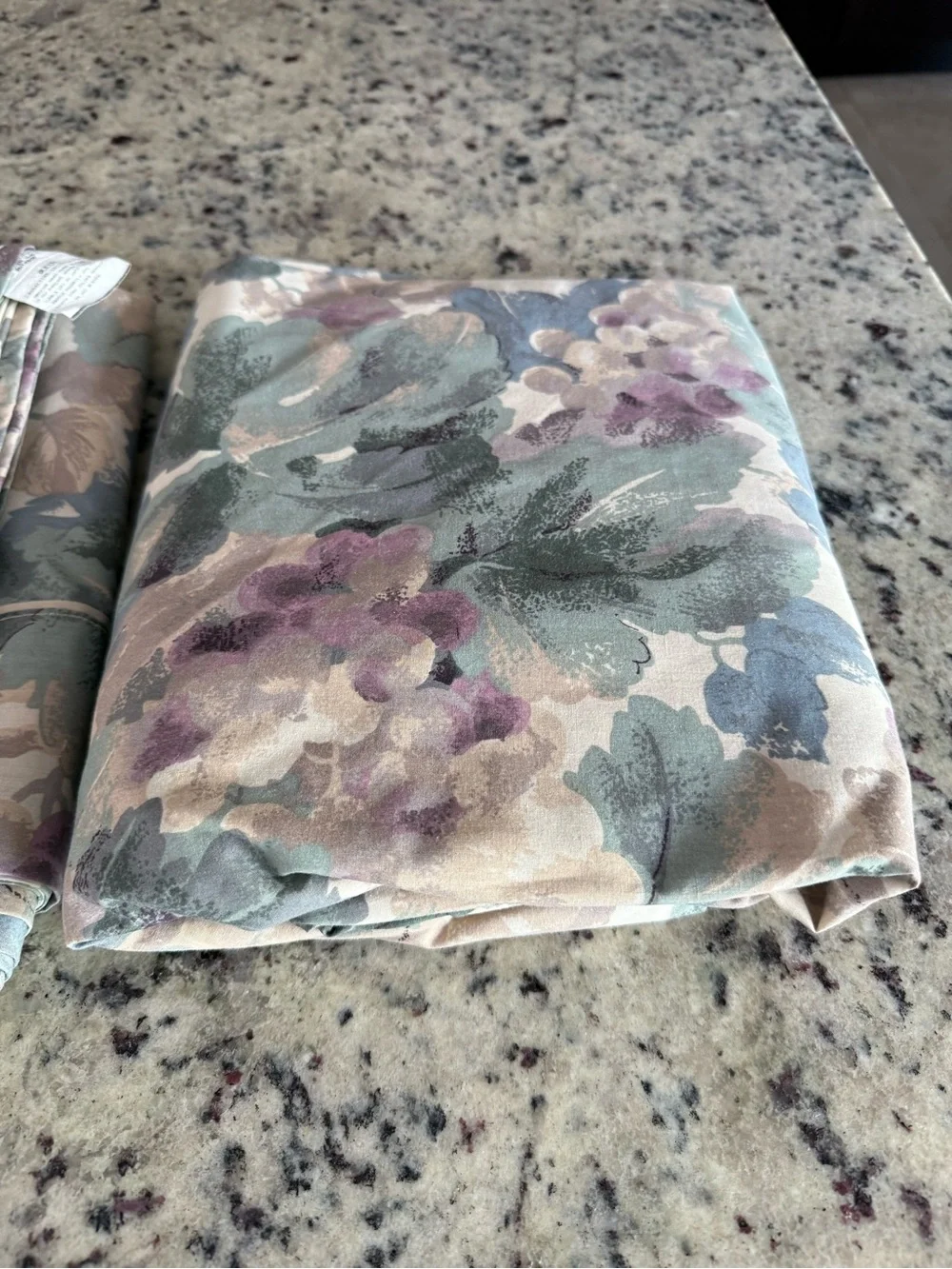 Crown Craft Floral Cotton Blend Sheet Set in Sage and Lavender